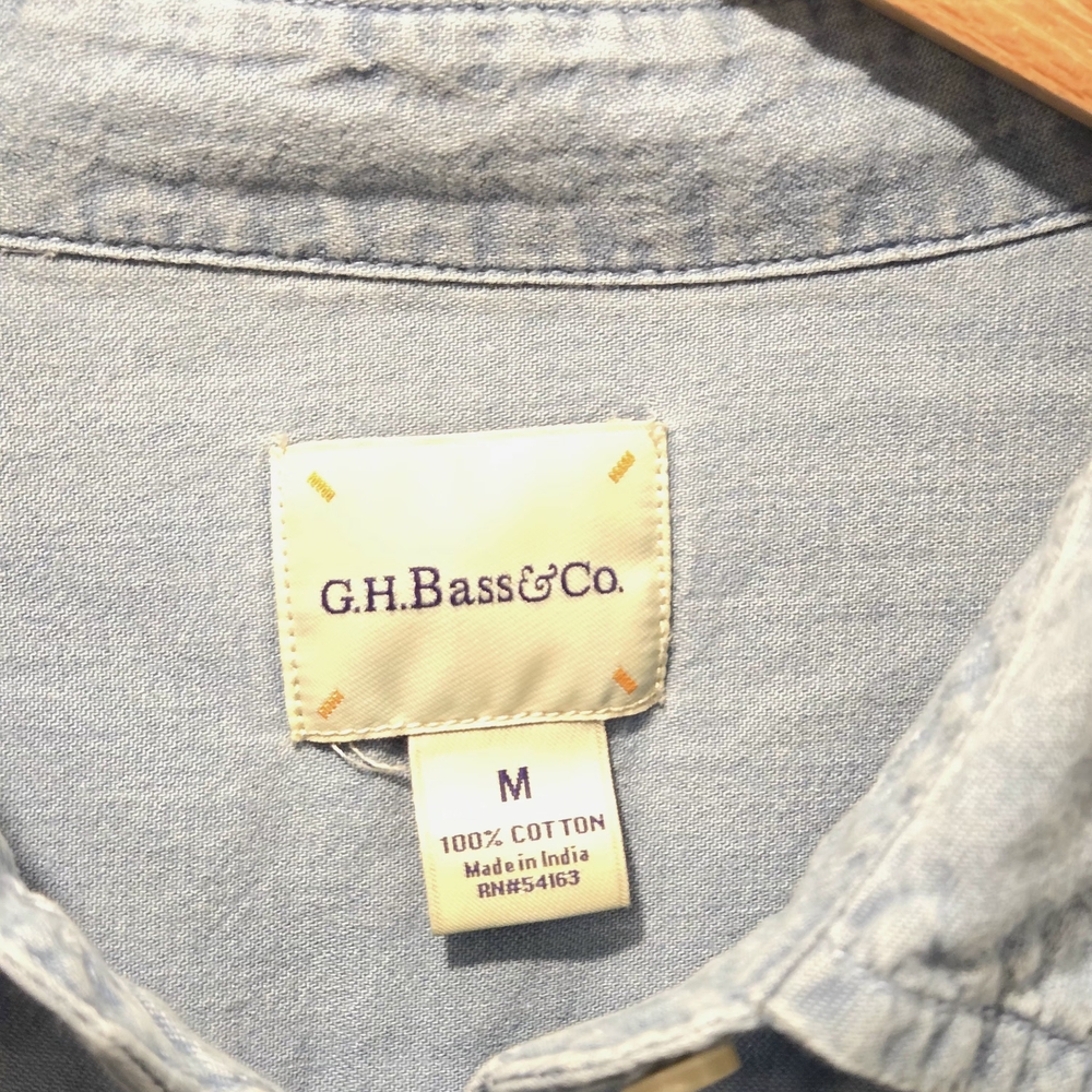G.H. Bass & Co. Chambray Denim Shirt Dress - Size M Medium - 100% Cotton - Picture 2 of 5